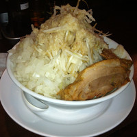 「ラーメン 野菜やや多目、ニンニク 脂 タマネギ多目(¥680-)」@らーめん いち大の写真