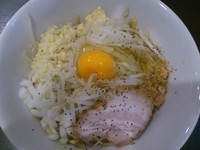 「まぜ麺（並盛） ￥750」@味噌麺 伝堂の写真