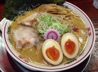 「特製中華そば味噌＋ごはん(880円＋100円)」@NIKU×NIBO さいころ 立川店の写真