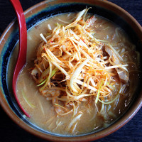 「北海道肉ネギラーメン➕麺固め➕半ライス」@麺場 田所商店 本店の写真