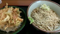 「冷やしかけそば＋ミニ天丼セット\550」@元長の写真