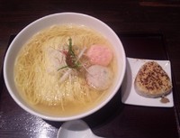 「あら炊き塩らぁめん へしこ焼きおにぎり付き：950円」@麺屋 海神の写真
