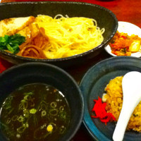 「半チャン冷やしつけ麺」@ラーメン段七 新大阪店の写真