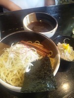 「冷し・秋刀魚つけめん　730円」@ゆいが 総本店の写真