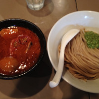 「海老トマトつけ麺(全部入り)濃厚スープ割り」@つけ麺 五ノ神製作所の写真