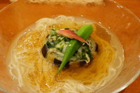 「あさりと茄子の冷やしそば（限定）」@饗 くろ㐂の写真