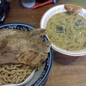 【ゲリラ限定】冷や汁つけ麺+豚リブステーキテキサス+納豆