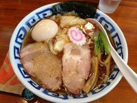 「ワンタン麺＋味付たまご（￥850＋￥100）」@手打ち中華そば 竹の助の写真