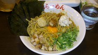 「辛味噌ガッツ麺ＤＸ(大)＋のり(携帯クーポン)」@日の出らーめん 横浜桜木町本店の写真