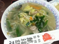 「タンメン半チャーハンセット」@萬福飯店 矢口店の写真