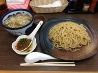 「つけそば（唐辛子別皿）＋カレー玉（甘め）」@頓知房の写真