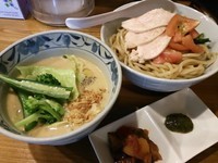 「【限定】夏野菜とチキンの冷製クリームつけ麺（並盛）780円」@麺屋 蕃茄の写真
