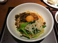 「冷やし本場汁なし担々麺(ご飯orお粥付き):1300円」@過門香 上野バンブーガーデン店の写真