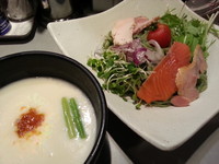 「季節のつけそば：スモーク２種とじゃがいもの冷製スープつけそば」@中華蕎麦 瑞山（ZUIZAN）の写真