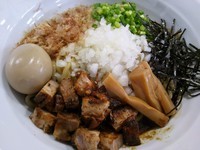 「まぜそば（２５０ｇ）７５０円＋辛肉味噌（ハーフ）５０円」@麺屋 むじゃきの写真