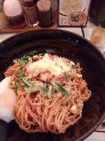 「冷しナポリタン580円＋温玉100円」@ラーメン北斗 新橋支店の写真