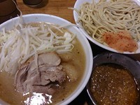 「シークヮーサーつけ麺 きまぐれひき肉 ニンニク少し」@ラーメン二郎 八王子野猿街道店2の写真