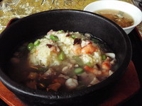 「石鍋海鮮あんかけチャーハン＋大盛り　【980円＋105円】」@紅龍閣 柏の葉店の写真