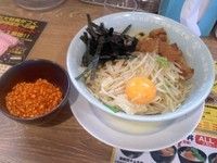 「汁なし野郎、大盛り、辛玉」@野郎ラーメン 中目黒店の写真