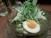 「冷やしとりそば＋麦酒」@らーめん天神下 大喜の写真