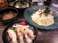 「【期間限定】大山どりの冷しつけめん850円＋Aランチ100円」@ラーメン一心 本店の写真