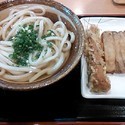 かけうどん（2玉） + ちくわ天 & ごぼう天
