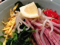 「冷やし麺 赤 並盛 750」@横濱家系ラーメン上野商店の写真