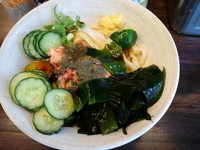 「カニとわかめのしょうゆうどん並680円」@おにやんま 東品川店の写真