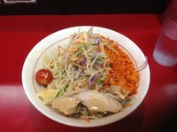 「冷やし中華　680円　ニンニク少し＋辛揚げ」@千里眼の写真