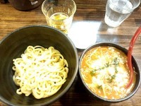 「辛味噌トマト サンシャインつけ麺（麺半分）８９０円」@麺処 花田 池袋店の写真