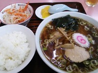 「ラーメン450円＋半ライス180円」@胆沢の写真