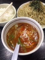 「担々つけ麺+大盛り+ライス」@桃天花の写真