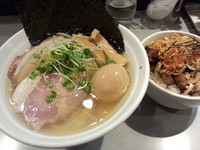 「特製塩そば(900)+あぶりチャーシューごはん(280)」@中華蕎麦 瑞山（ZUIZAN）の写真