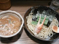 「カニつけめん(もっちり麺・大盛) ￥850」@オリきんの写真