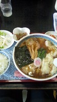 「ワンタン麺ライスセット」@手打中華もめんの写真