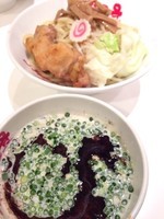 「黒葱油の濃厚鶏白湯つけ麺+大盛」@なんつッ亭 水戸店の写真