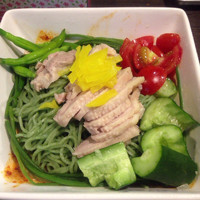 「ぐりんぐりん和え麺+チャーシュー丼」@自家製麺 ほうきぼし 志茂店の写真