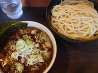 「つけそば 肉入り・ネギ増し1.5玉」@あまみ屋の写真