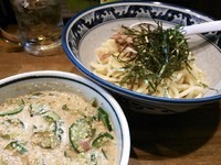 「【限定】冷や汁（アキラ式すったて）＋水餃子＋ビール＋etc」@ラーメンアキラの写真