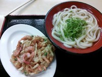 「かけうどん小＋かき揚げ　350＋170円」@うどん茶屋 てんてこ舞の写真