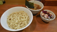 「つけ麺（太麺・あつ・塩）＋肉のせごはん」@自家製麺 ラーメン慶の写真