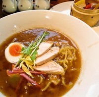 「Bセット(鶏白湯麺or丼＋季節野菜のセイロ蒸し)980円」@鶏白湯麺飯 暖家の写真