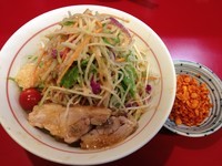 「冷やし中華　麺半分ニンニクヤサイカラカラ　カラアゲ別で 68」@千里眼の写真