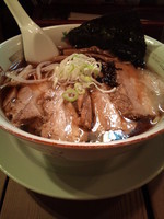 「チャーシューそば（太麺）+ライス120円」@支那そば屋 蘭丸の写真