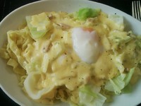 「佐野ラーメンパスタ キャベツのカルボナーラ風 ￥1150」@東北自動車道 佐野SA 上りレストランの写真