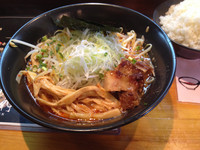 「赤味噌ラーメン700？失念…×ごはん大盛150」@麺屋 昇神の写真