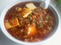 「辛麻婆ラーメン 750円」@北海ラーメン 樽っ娘の写真