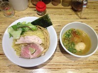 「鶏つけそば塩 くずれ味玉」@NOODLE STOCK 鶴おかの写真