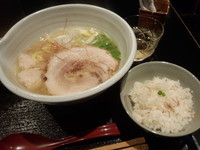 「塩ラーメン 800円＋半鯛飯150円」@麺処 銀笹の写真