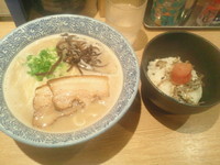 「豚骨一燈+「ジャコ明太ごはん」」@麺屋 一燈の写真